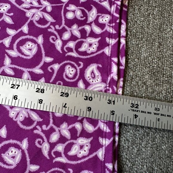 Athleta Faux Wrap Purple Floral Athletic Stretch V-Neck Dress Women's Medium - Picture 5 of 7